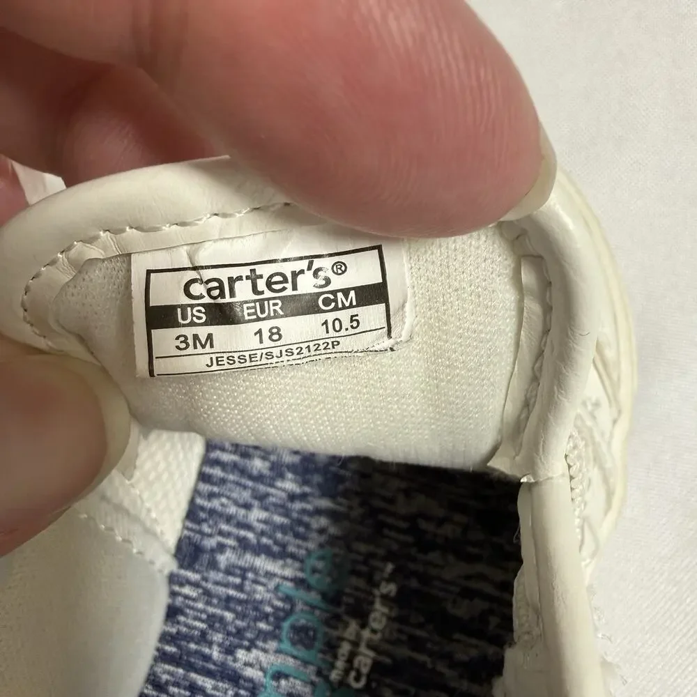 Carter's Kids Low Top Simple Joys Sneakers Size 3 Months White Hook & Loop